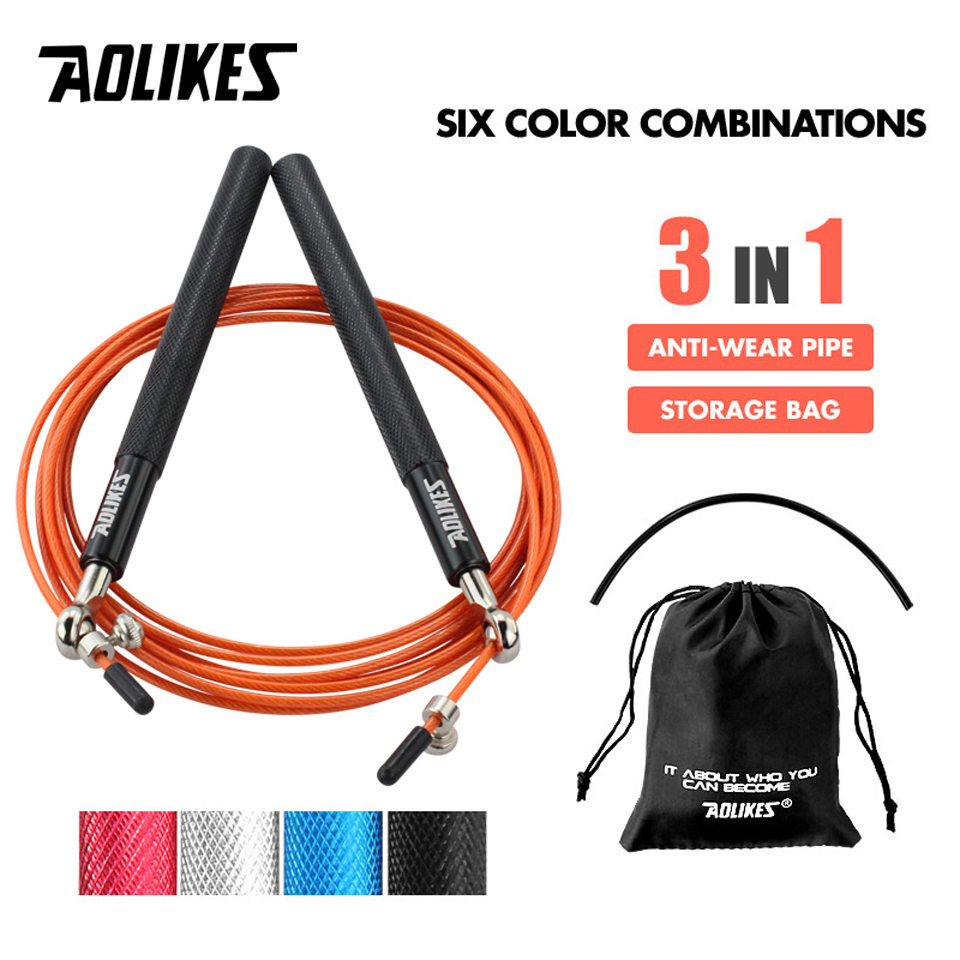 Crossfit Equipment - AOLIKES 1 個クロスフィットスピード縄跳びプロフェッショナル縄跳び MMA ボクシングフィットネススキップワークアウトトレーニングキャリングバッグ付き