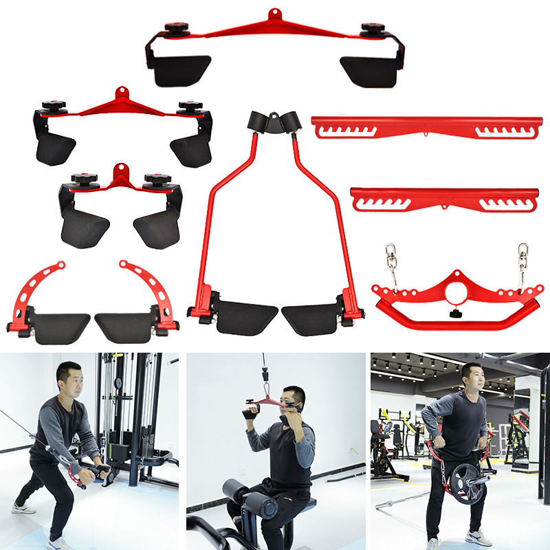 Crossfit Equipment - 調整可能なフィットネスラットプルダウンバージムプーリーケーブルマシンアタッチメントホーム上腕二頭筋上腕三頭筋バックブラスターローイングワークアウトハンドル