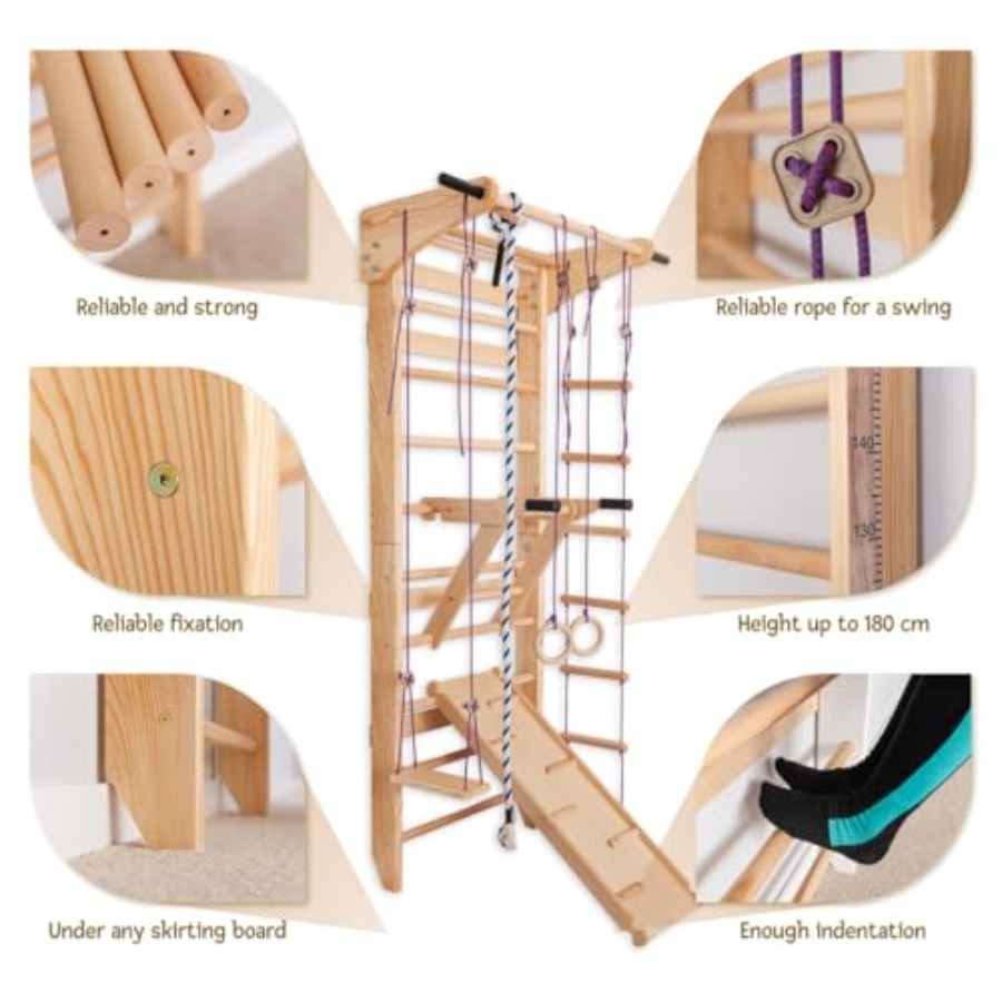 スウェーデン式ラダーウォールバー 家庭用ジム向け 無垢材 ナ - Gymnastic Ring Wood のレビューと価格