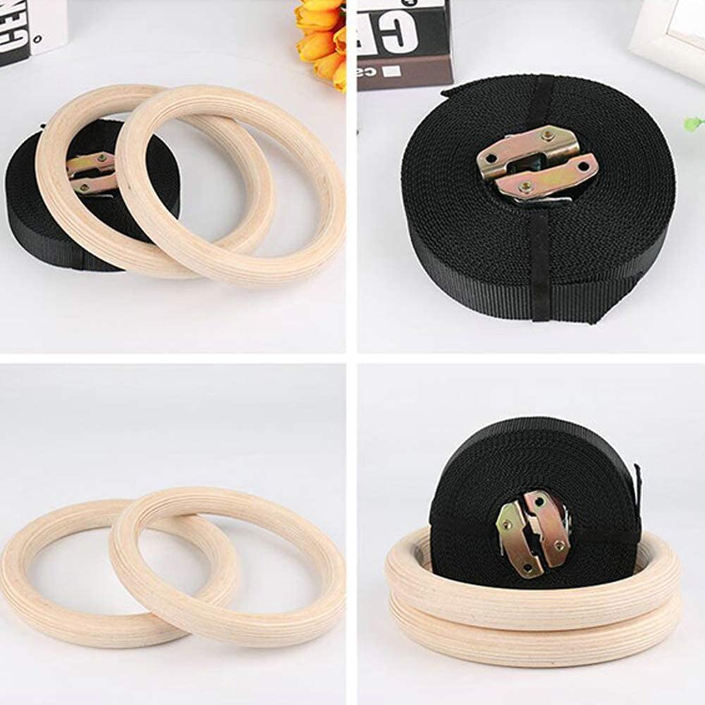 28/32 ミリメートルフィットネス木製体操リングフィットネ - Gymnastic Ring Wood のレビューと価格