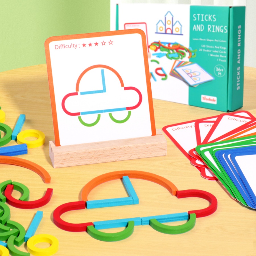子供の早期教育パズルおもちゃ、木製クリエイティブリング、ステ - Gymnastic Ring Wood のレビューと価格