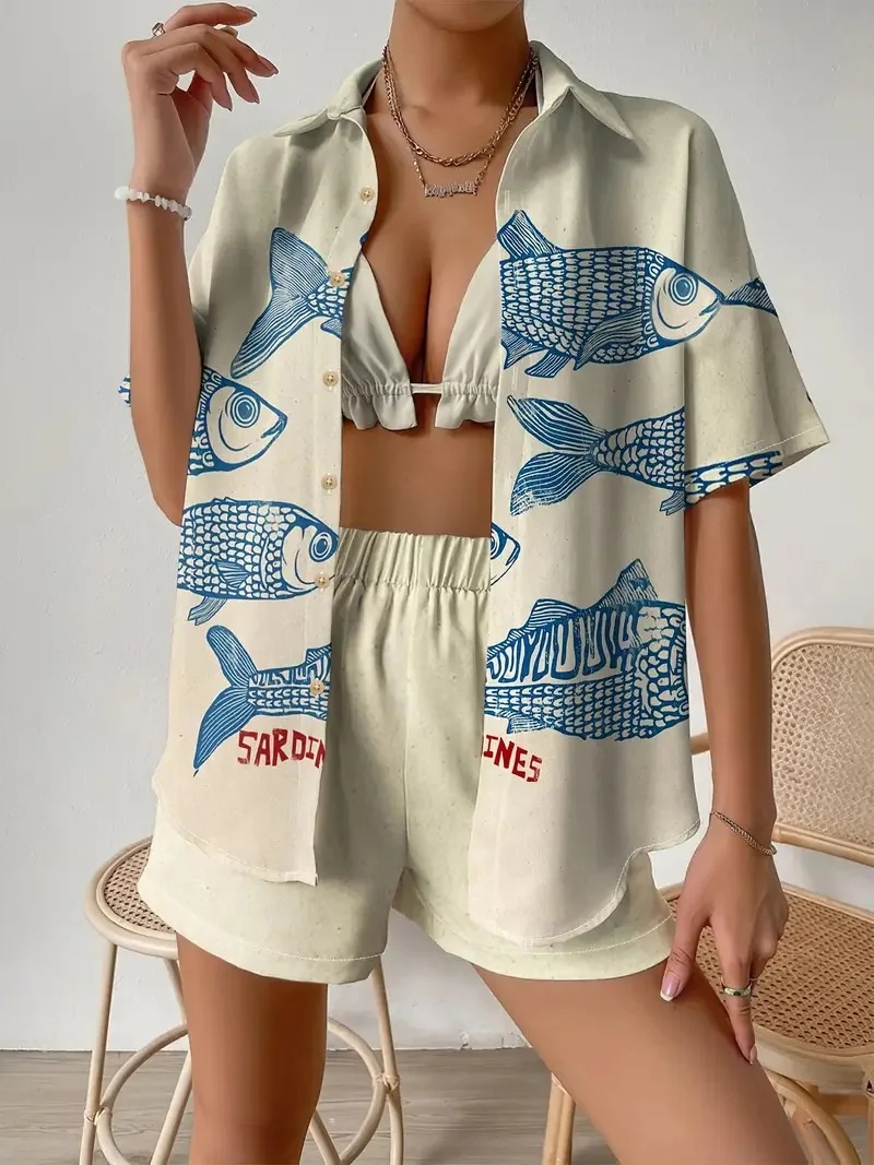 ファッションプリントビーチホリデー 2 点セット女性の夏の半 - Knee Sleeve Pair のレビューと価格