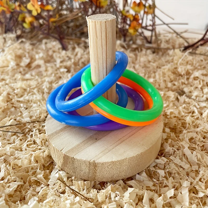 木製インタラクティブオウムリングおもちゃ教育運動刺激楽しい遊 - Gymnastic Ring Wood のレビューと価格